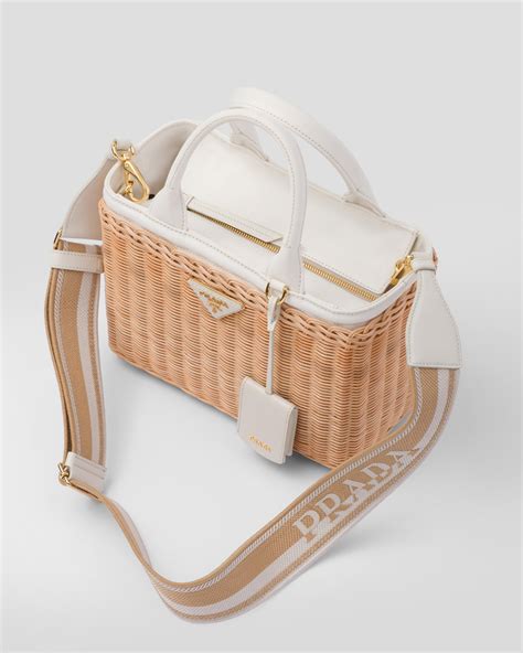 prada wicker bag with beads|Prada wicker tote bag.